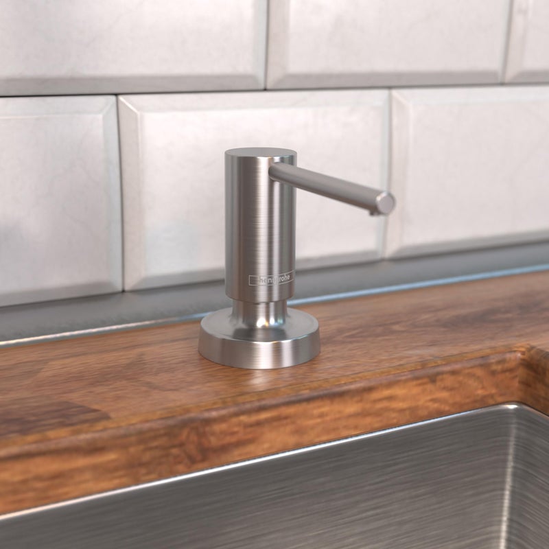 hansgrohe Talis Modern Bath and Kitchen Sink Soap Dispenser in Stainless Steel Optic, 40448801 - Image 2